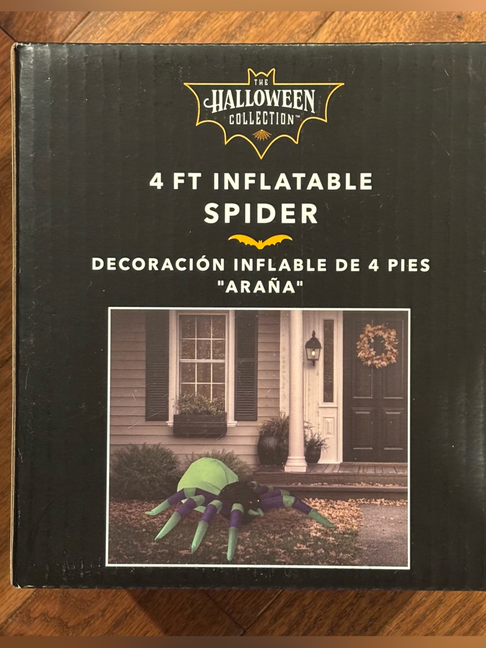 4ft Inflatable Spider - Green & Purple